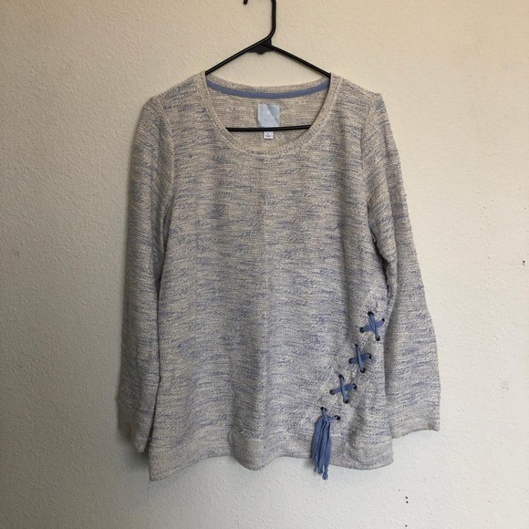 Women’s Blue/Grey Stitched Sweater - Picture 4 of 5